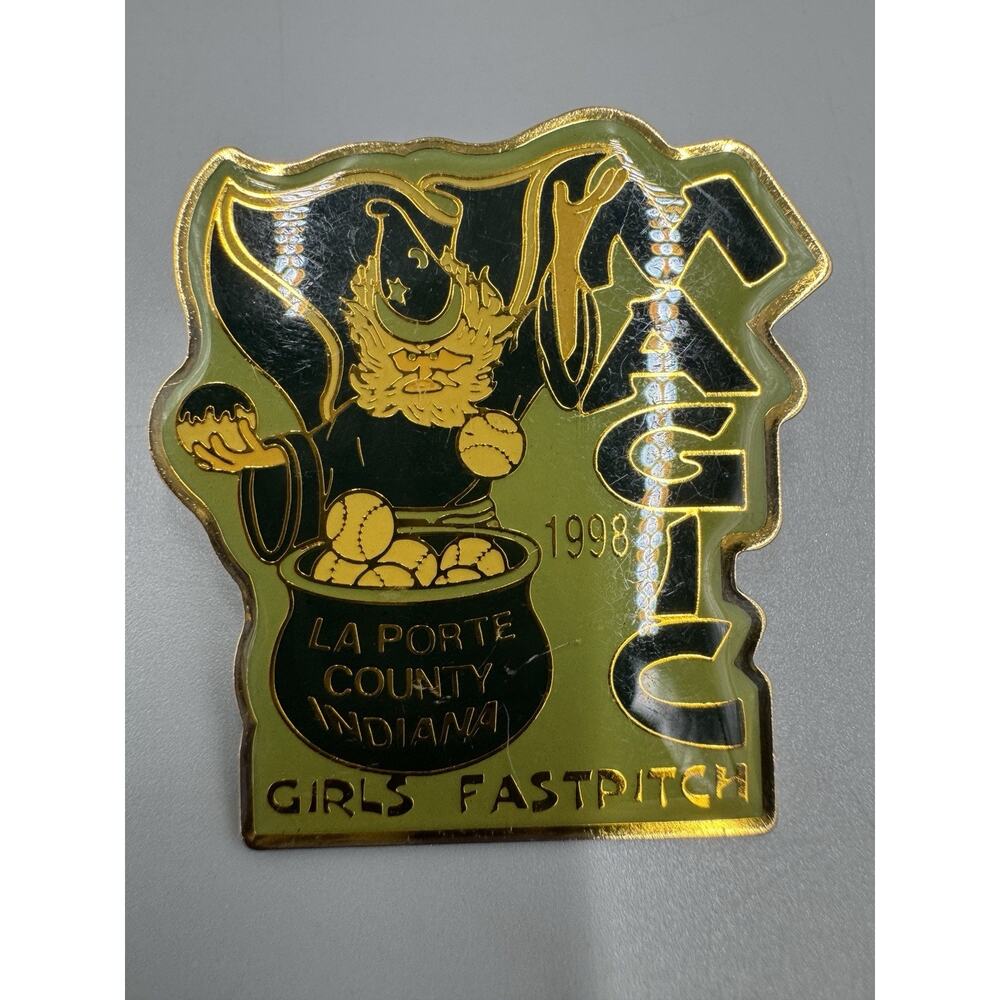 Vintage 1998‎ La Porte County Indiana Magic Girls Softball Fast Pitch Lapel Pin